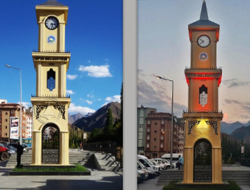 Selçuklu Motifli Saat Kulesi İspir Belediyesi / ERZURUM