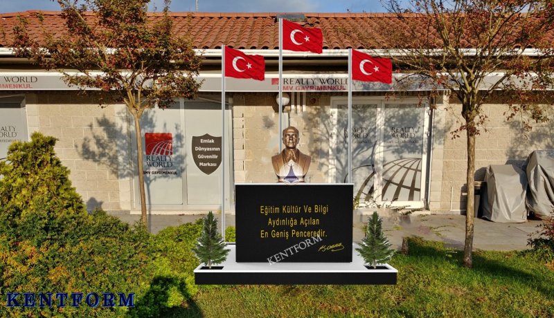 ATATÜRK BÜSTÜ ARKASI KAPALI MODEL