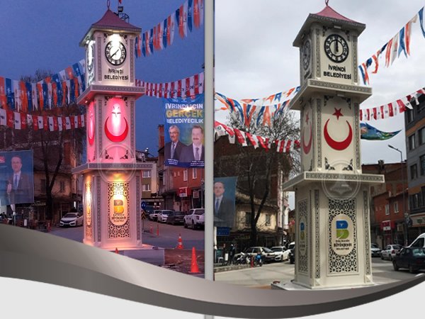 Ay Yıldız Temalı Dört Taraflı Saat Kulesi ( Balıkesir Büyük Şehir Belediyesi)